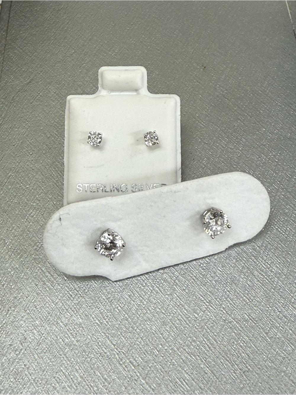 Sterling Silver Clear Cubic Zirconia Stud Earrings - Classic Sparkle